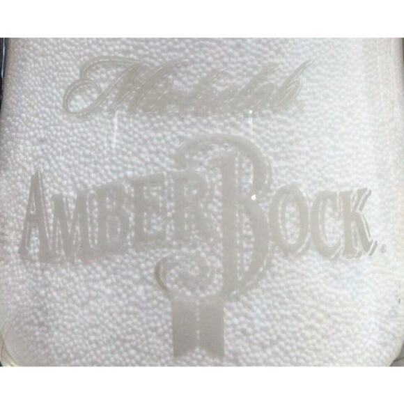 Large Michelob Amber Bock Vintage Gold Rim 12" Tulip Beer Glass Bar Man Cave - Picture 3 of 6